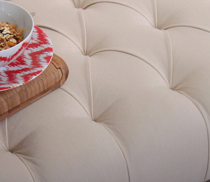 Atelier Del Sofa Banco de Terciopelo Crema 92x43x48cm
